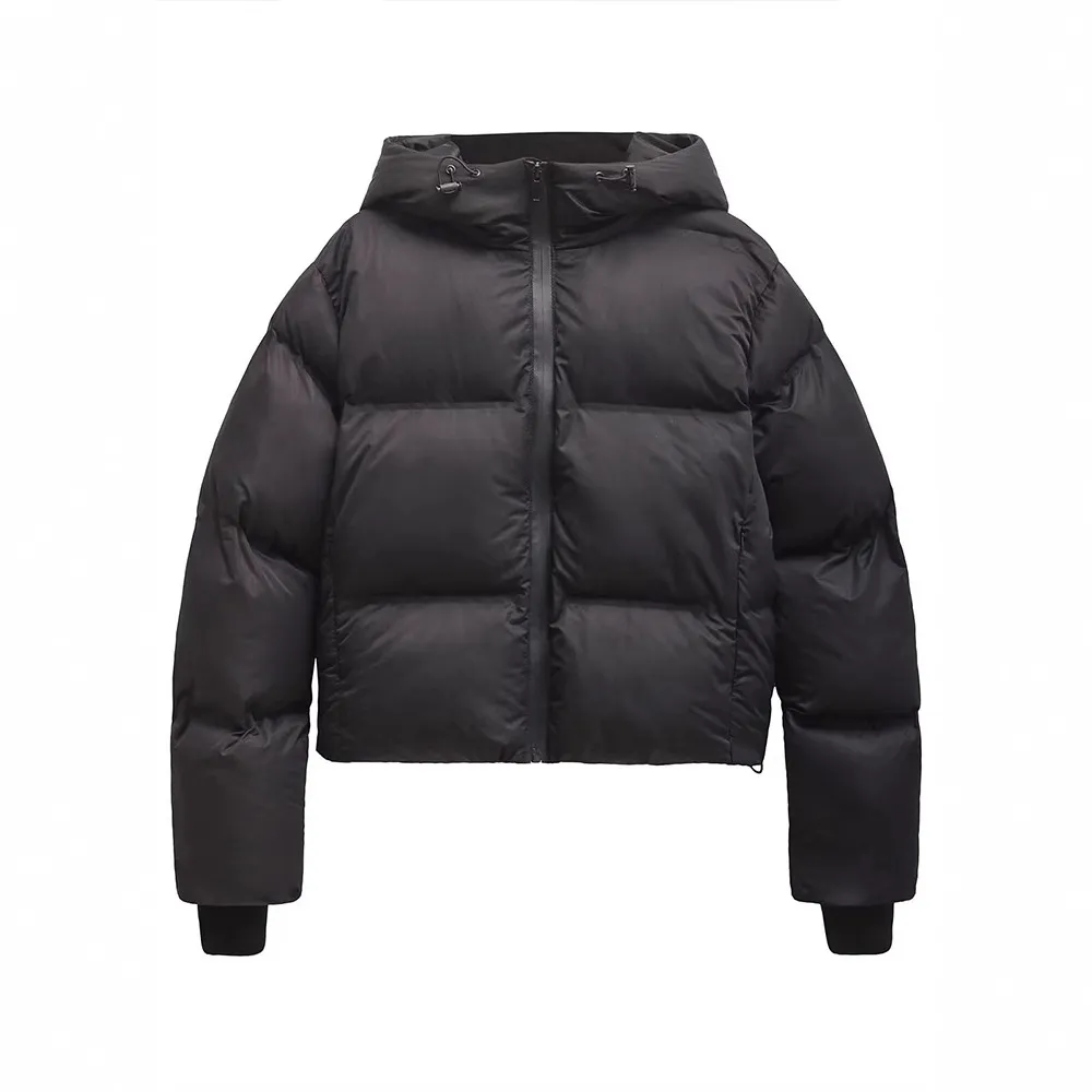 Simple Hooded Long Sleeve Zipper Pocket Protective Jacket Coat For Women