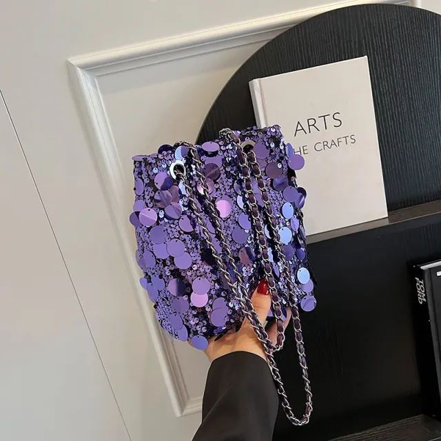 Chanel's Style Chain Bag One shoulder Portable Purple - Shop at LoveMi