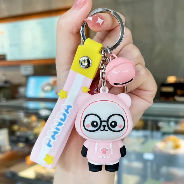Cute Sweater Little Panda Keychain Pendant Bag Pink - Shop at LoveMi