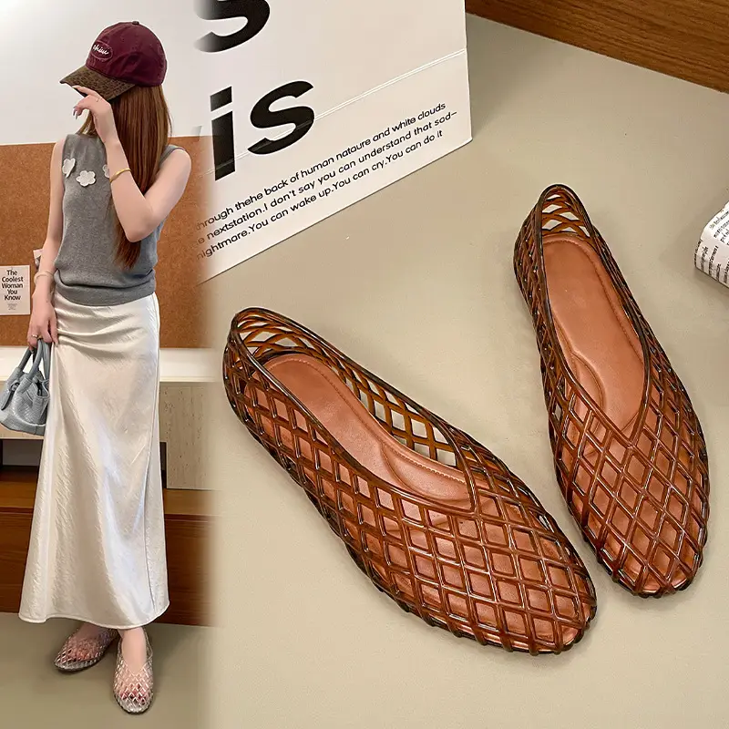 Retro Jelly Casual Womens Shoes Hole Shoes