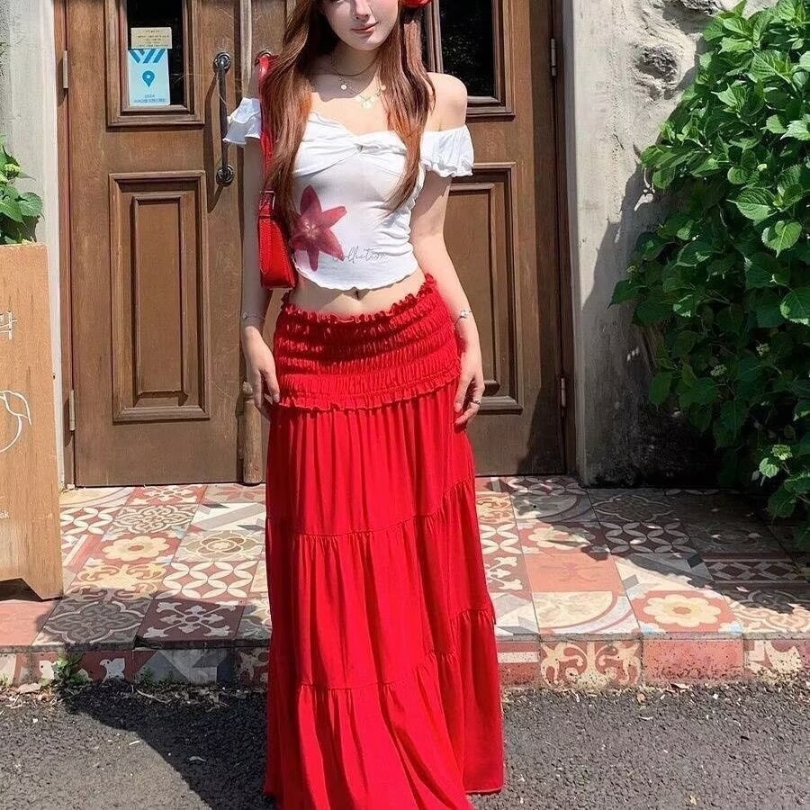 Womens Set Summer 2026 New Arrival Pure Yet Seductive Off-shoulder Figure-hugging