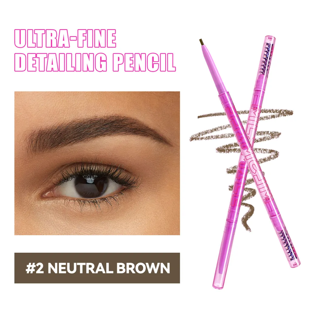4-color Double-headed Eyebrow Pencil Waterproof And Sweat-proof Long-lasting - 02Neutral Brown