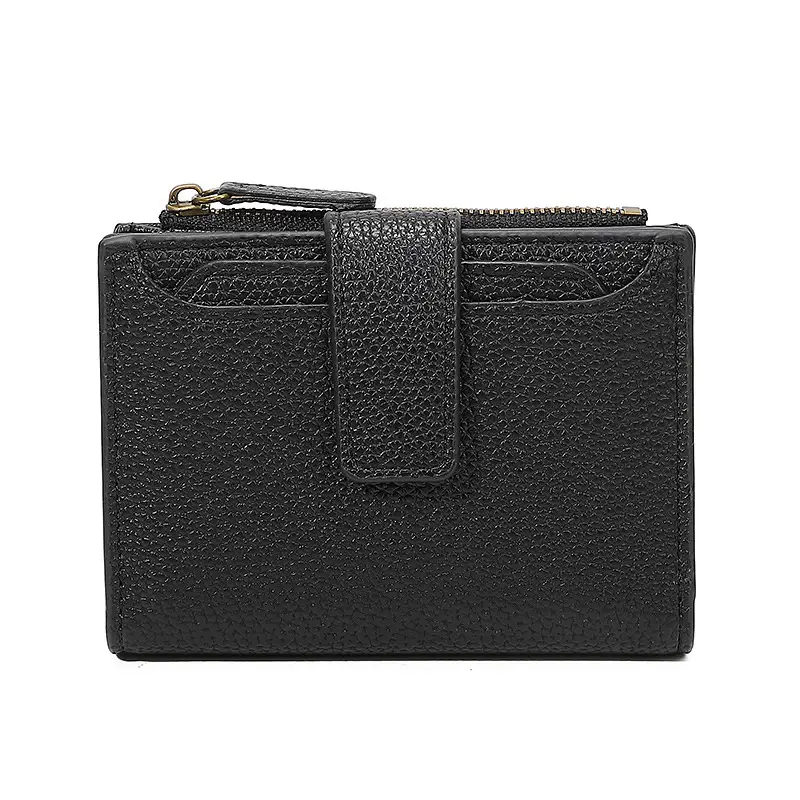 Functional Coin Purse With A Ring-bound Leather Wallet For Women
