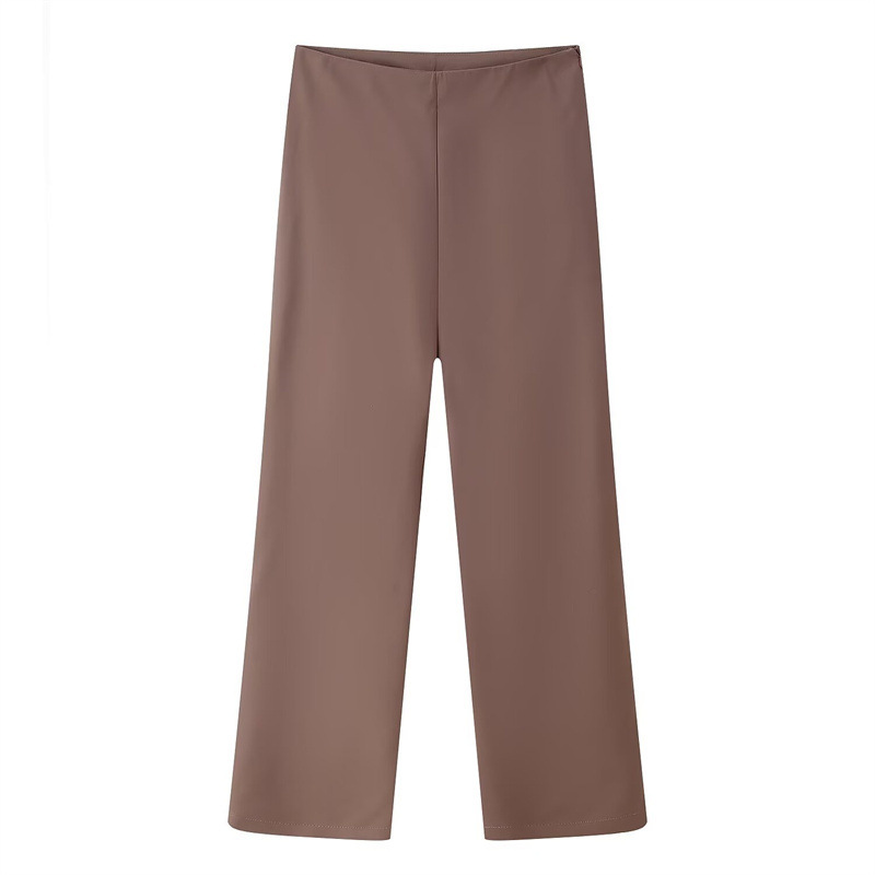 Sling Solid Color Top High Waist Casual Straight Trousers Suit Pants - Shop at LoveMi