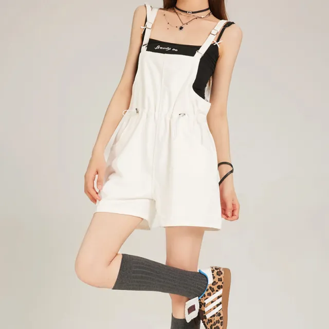 American style White Drawstring Waist tight Denim Shorts White - Shop at LoveMi