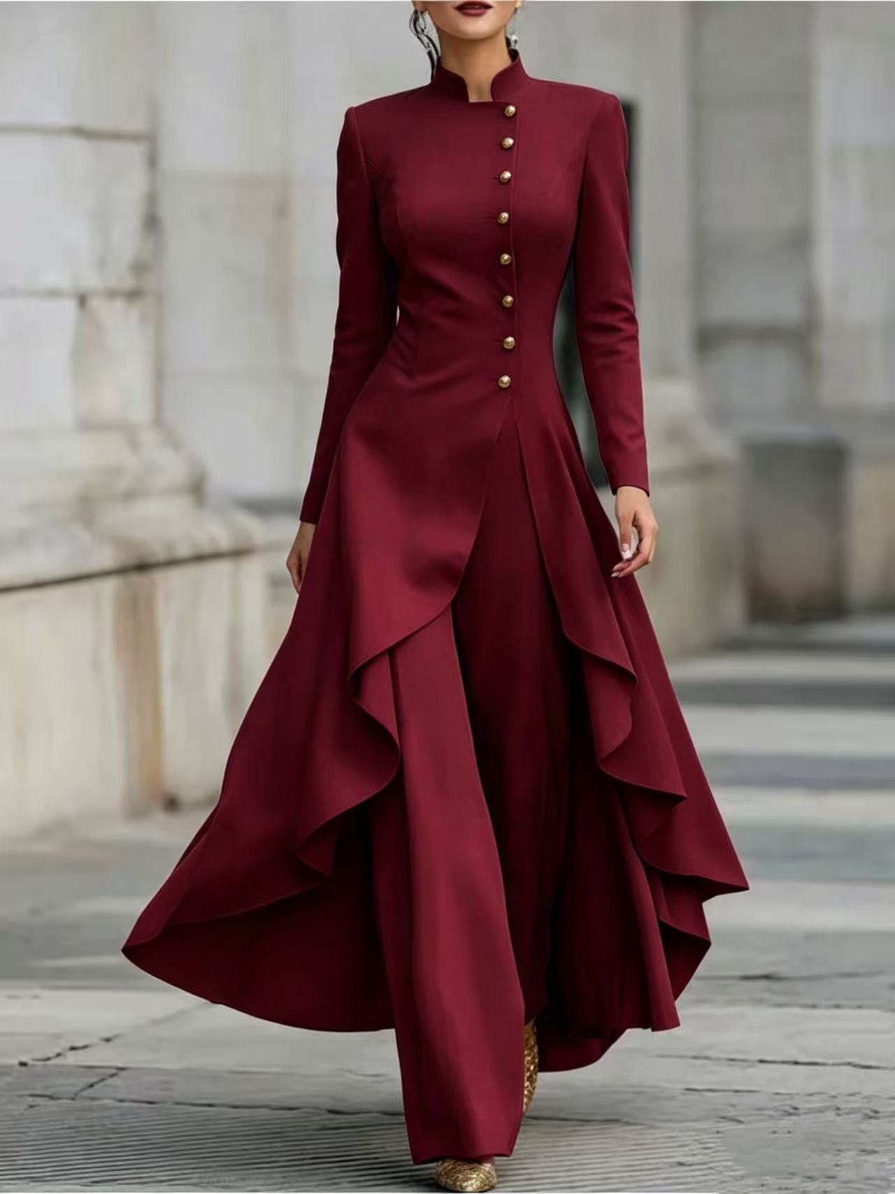 Fashionable Solid-color Belted Suit Set For Women 7