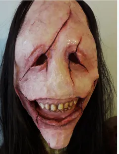 Scary Long Hair Demon Mask With Teeth - Long Hair Demon Mask - View 1