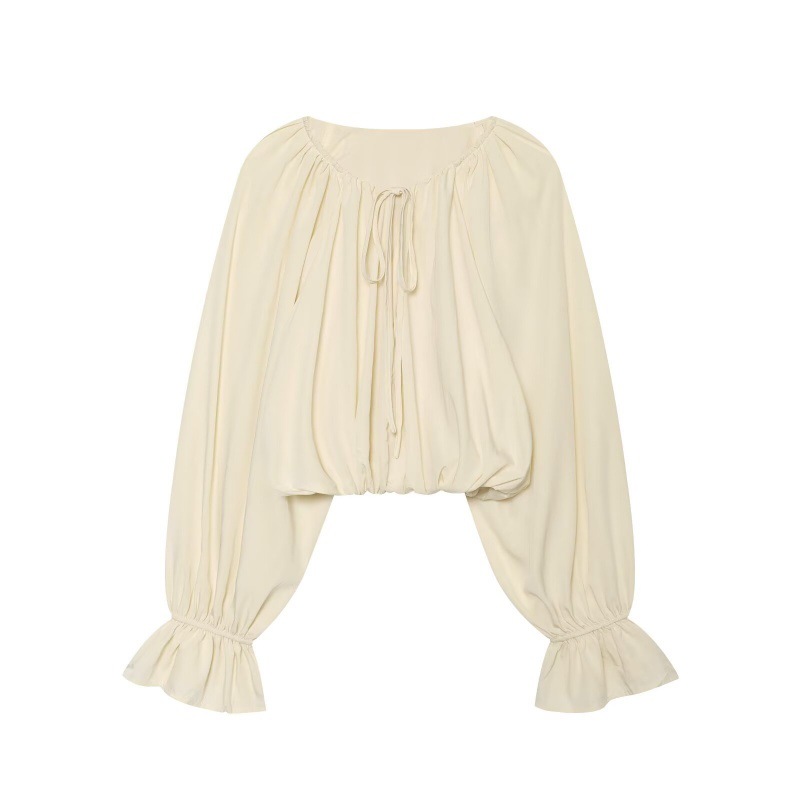 Womens Autumn Loose-Fitting Shirt With Lantern Sleeves — photo 1
