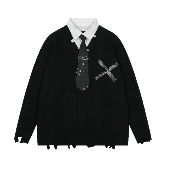 Women's Casual Irregular Design V neck Long sleeve Knitwear Coat Black - Shop at LoveMi