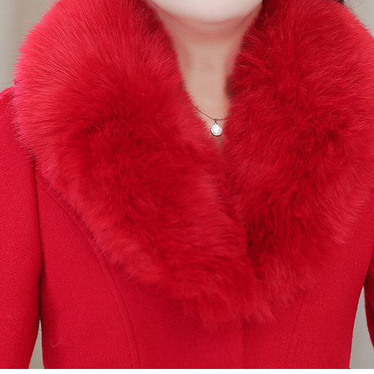 Woolen Women's Coat Nizi Fur Collar Coat EBay Body Shaping Jacket