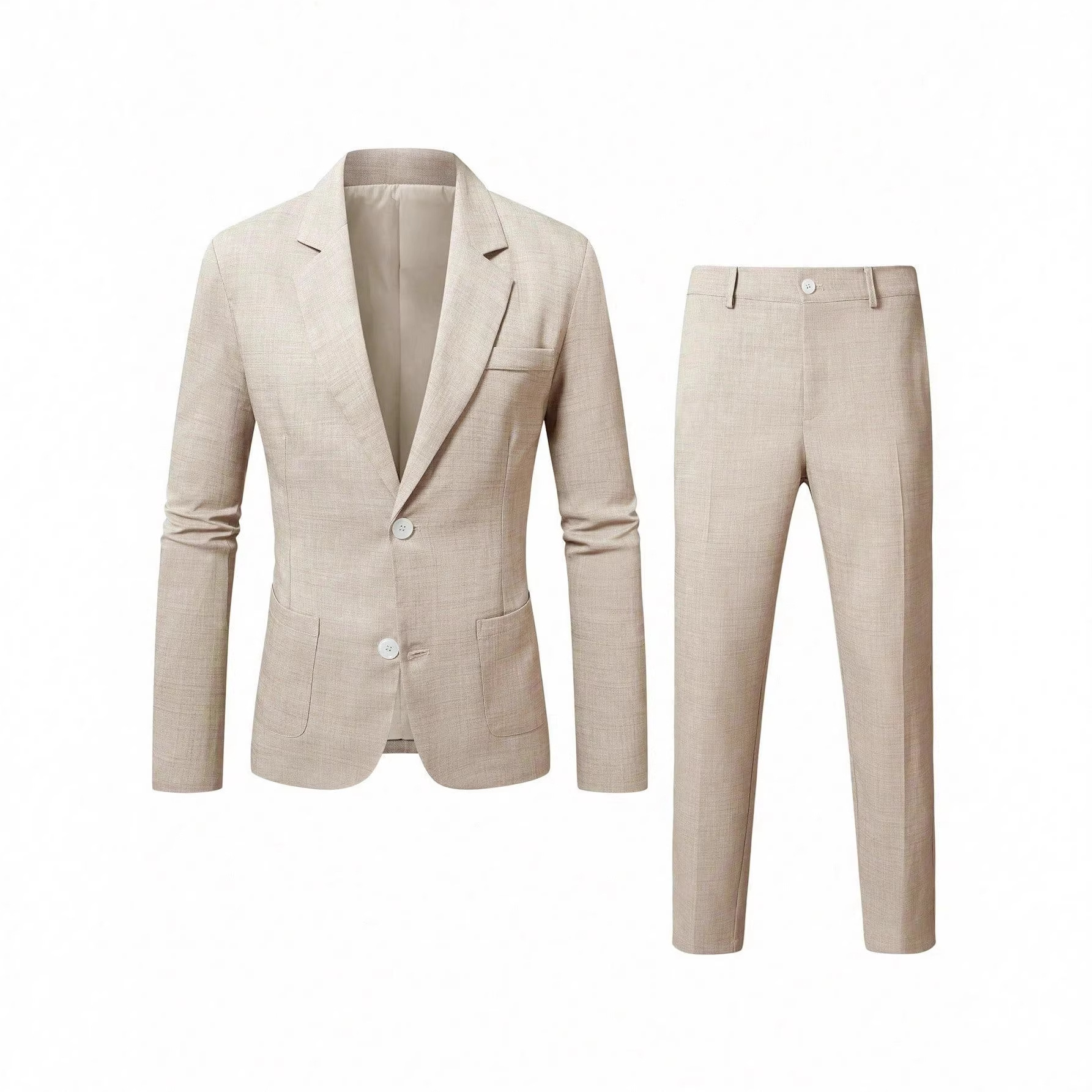 Mens Solid-Colored Business Suit Set