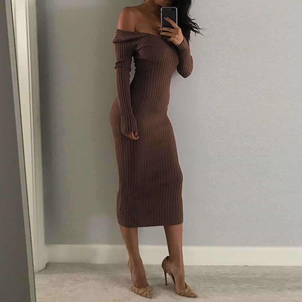 Sexy Off-shoulder Long Dress For European And American Nightclubs