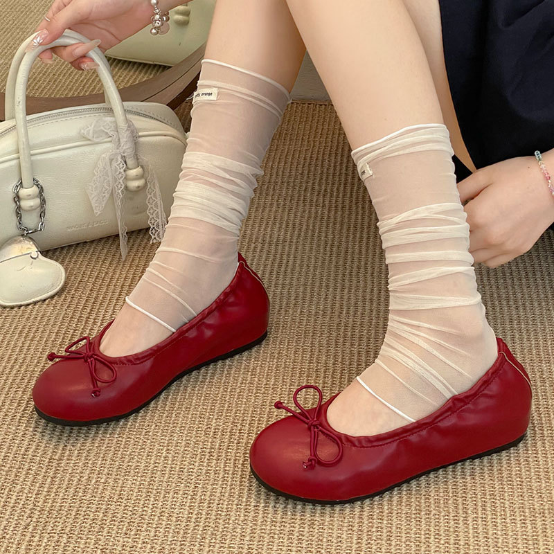 Women's French-style Round-toe Ballet Flats With A Bow And Soft Sole