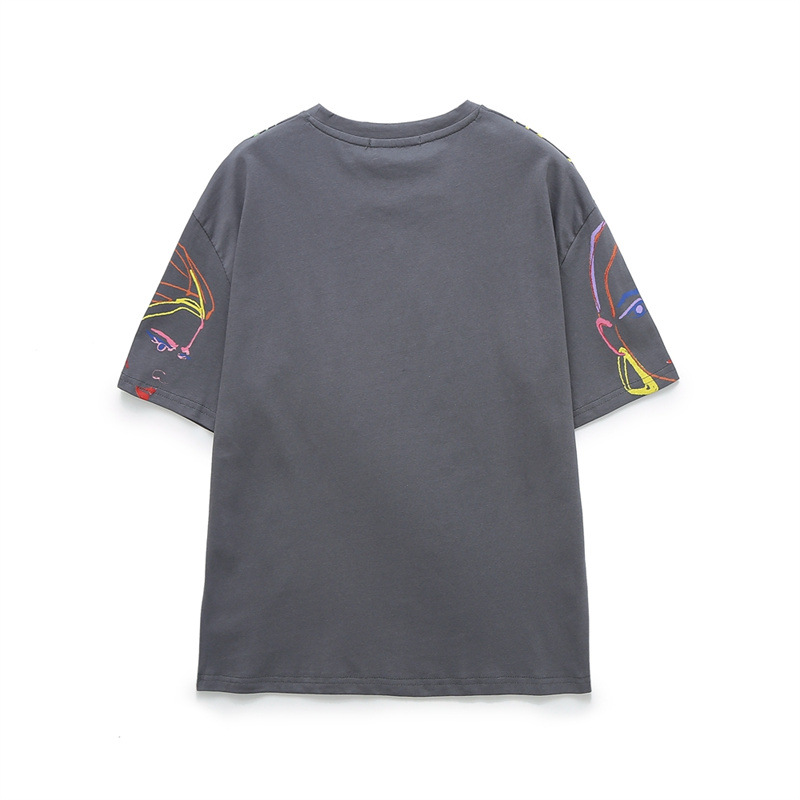 Womens Stylish Versatile Summer Crew-neck Short-sleeve Top