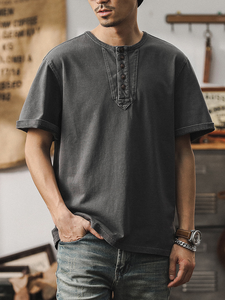 Mens Heavyweight Retro Long-Sleeve T-Shirt