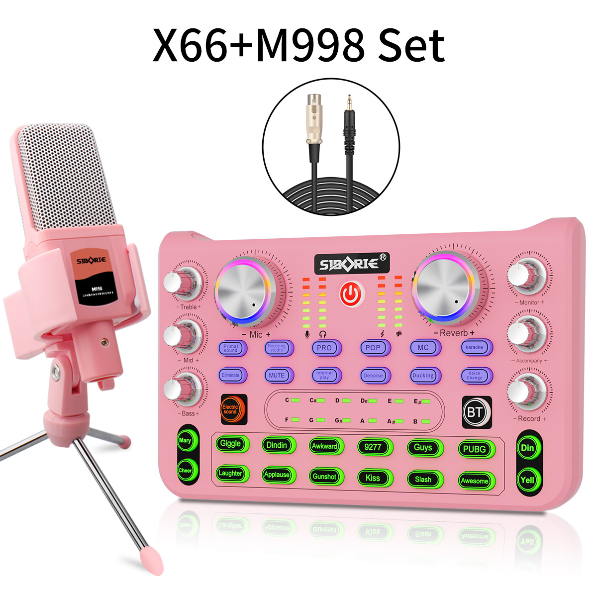 Version X66 M998 Sound Card For Live Show KTV Microphone Full Set - Image 2