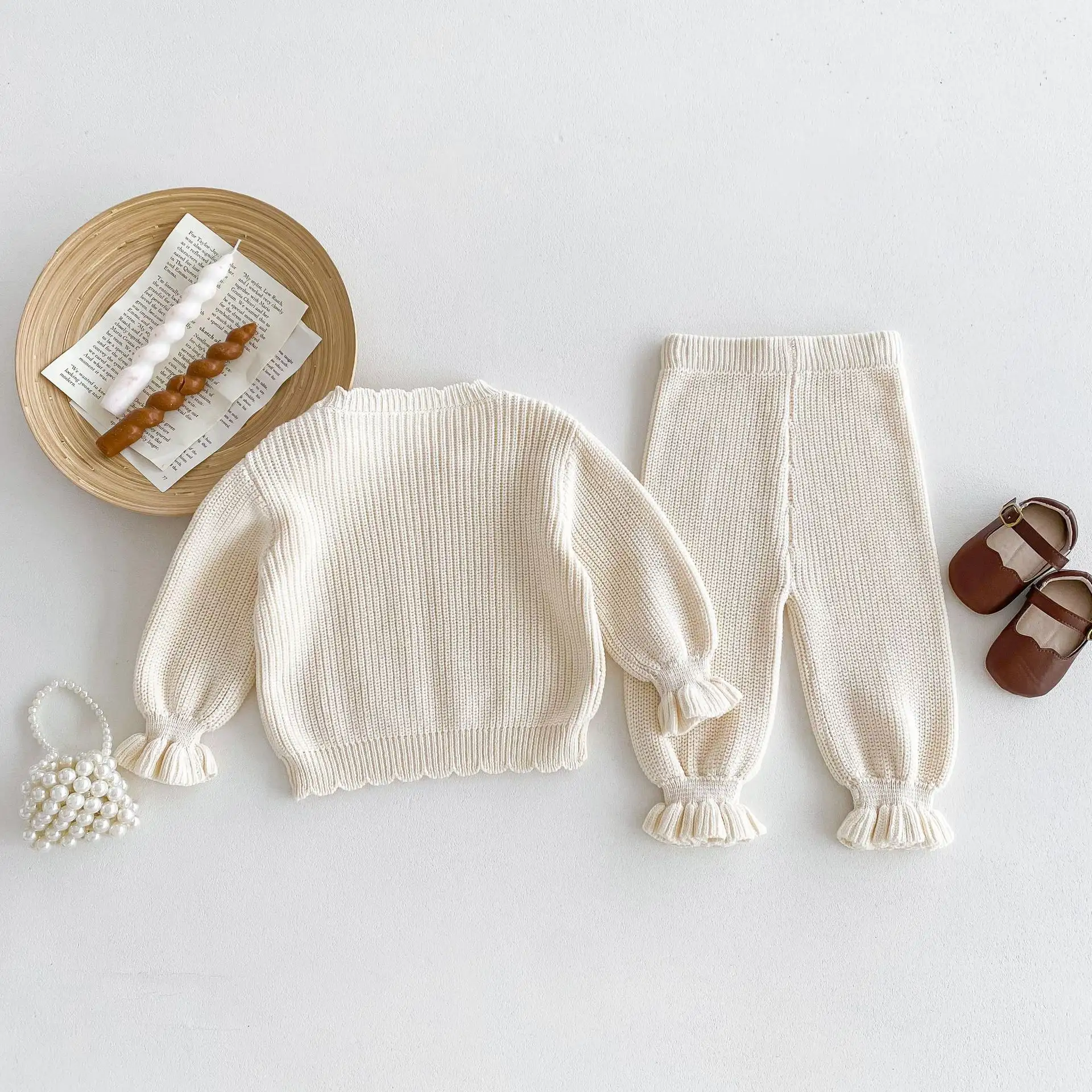 Autumn Girls' Korean Style Solid Color Retro Sweater