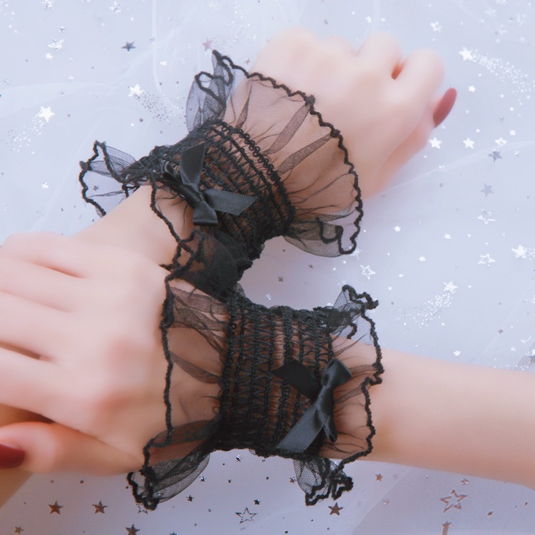 Title 1, Lolita Style Wristband Small Bowknot Lace Cuffs