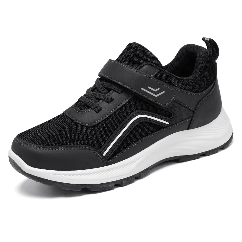 Soft Bottom Comfortable Men And Women Same Style Old Man Sneaker - Black