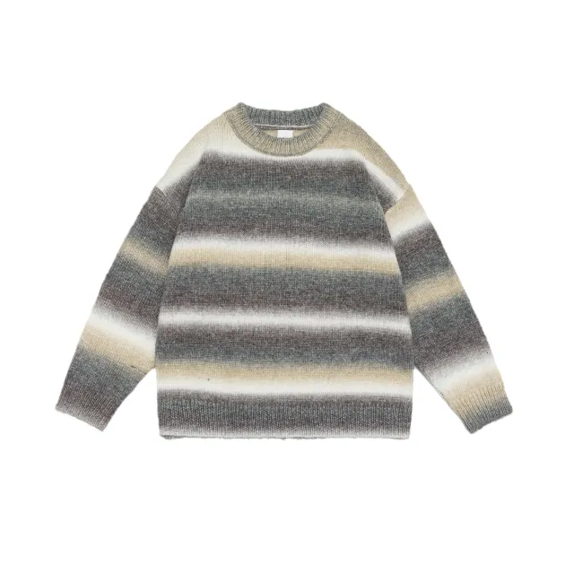 Knitwear Coat Couple Wear Round Neck Sweater Gray - Shop at LoveMi