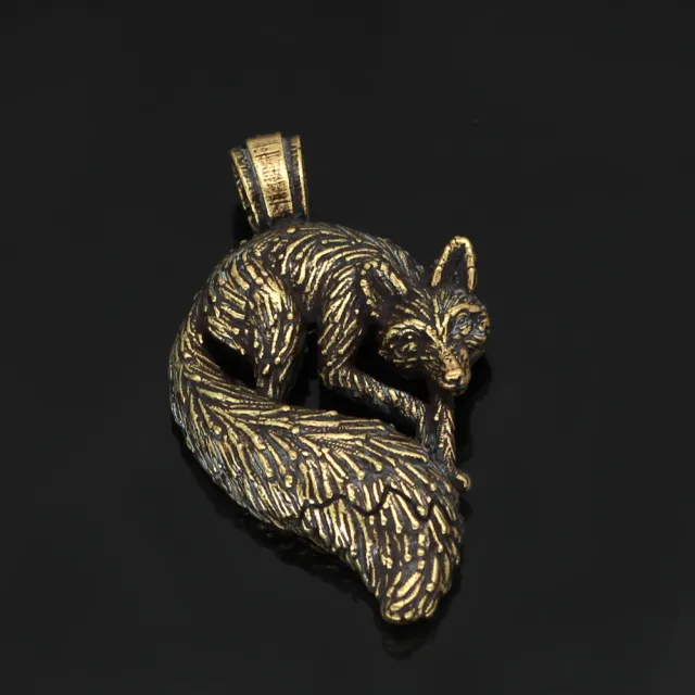 Personalized Animal Men's Fox Pendant Necklace Bronze Pure Pendant - Shop at LoveMi
