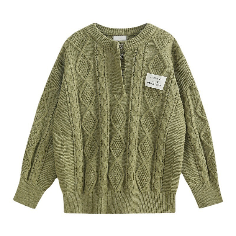 Title 17, New Loose Pullover Lazy Comfortable Cable-knit ...