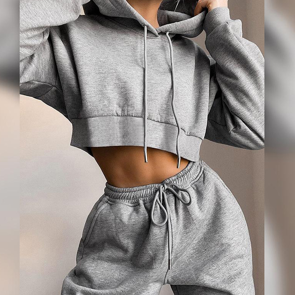 Hooded Long Sleeve Women's Sports And Leisure Two-piece Set