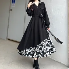 French Retro Design Below The Knee Long Dress - Dmj879 - View 1
