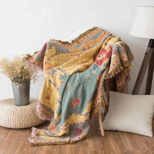 European style Sofa Towel B & B Inn Decorative Blanket World Map - Shop at LoveMi