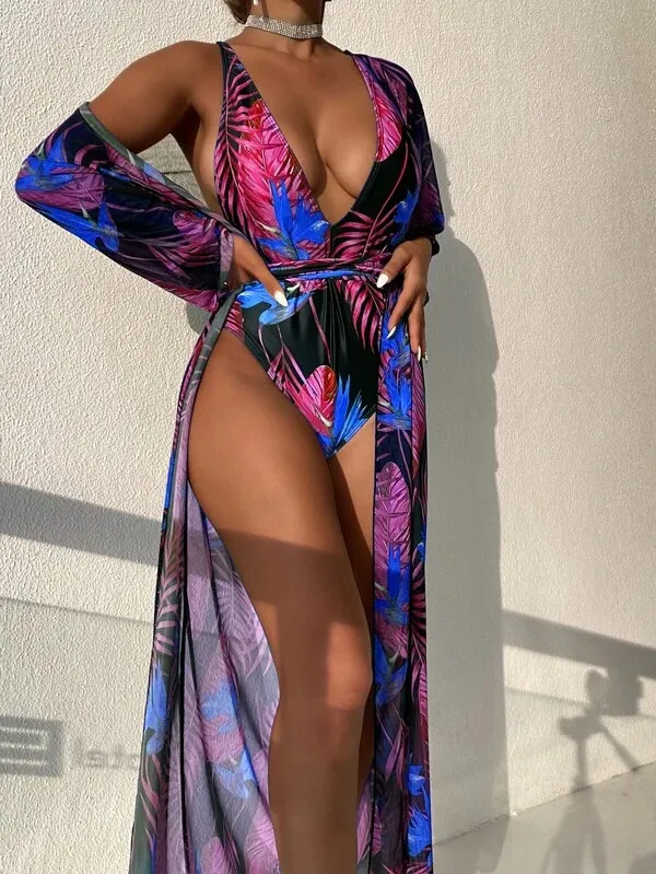 Bikini One piece Three Piece Swimsuit Women Pattern 2 S - Shop at LoveMi