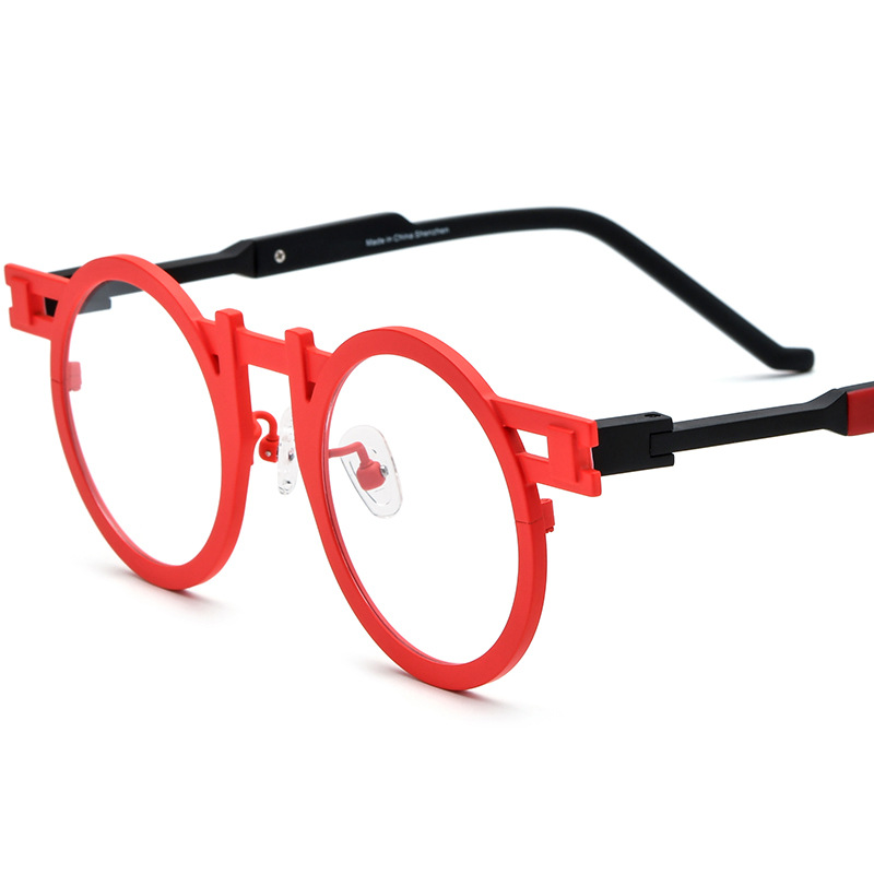Colorful Ultra-light Pure Titanium Round Eyeglass Frames - Image 9