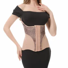 New Summer Mesh Snake Print Leopard Print Breathable Reinforced Waist Trainer - Lotus Root Pink Leopard Print - View 1