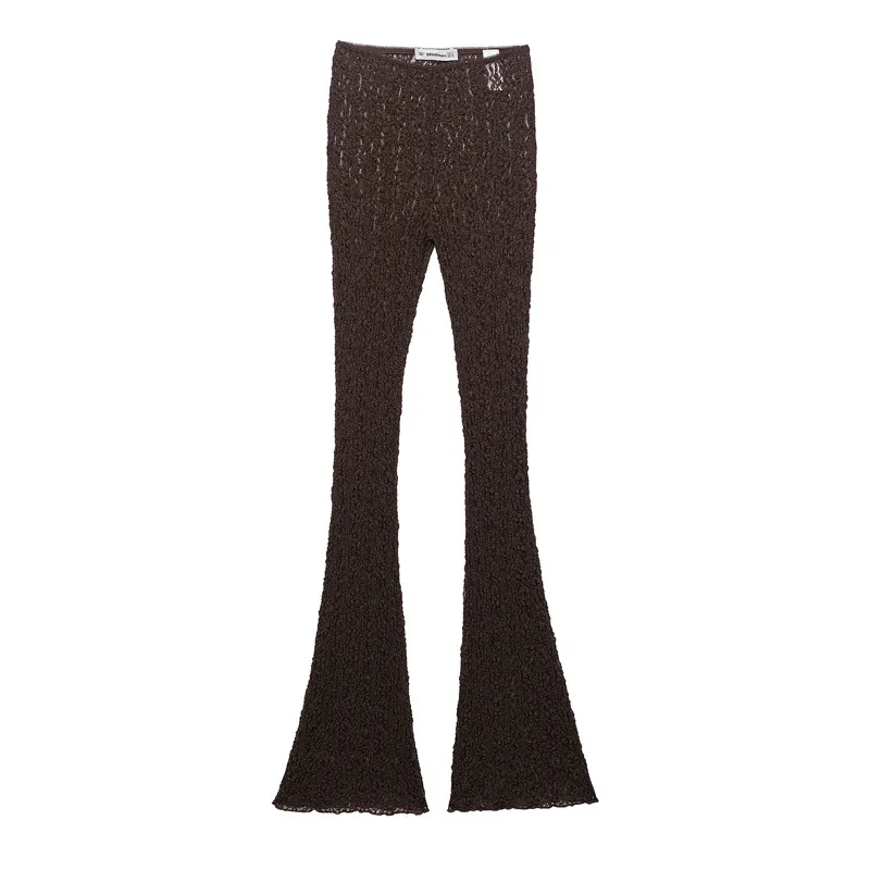 Summer Scarf Lace Top Lace Bell-bottom Pants - Pants-M
