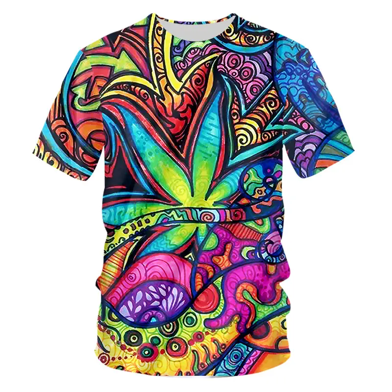 3D Colorful Psychedelic Digital Printing Floral Sweat-wicking