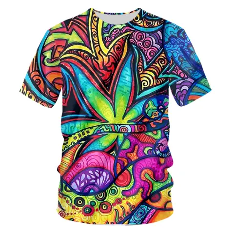 3D Colorful Psychedelic Digital Printing Floral Sweat-wicking Breathable Short
