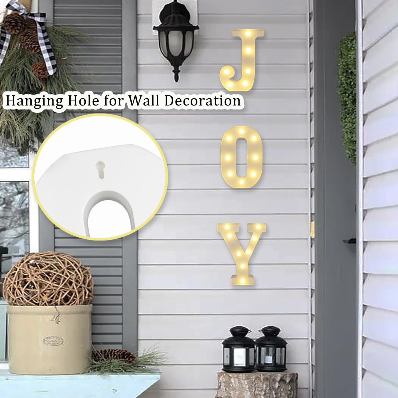 Title 5, Merry Christmas Letter Light JOY Decorative Let...