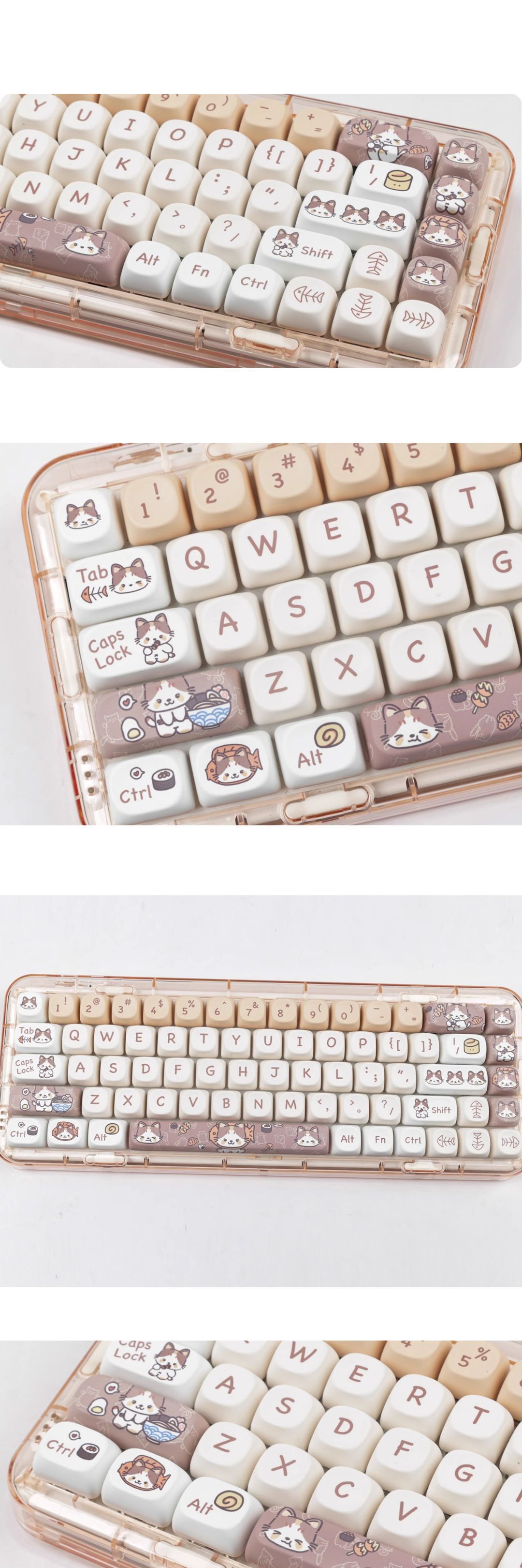 Title 1, MOA Height PBT Japanese Cat Key Cap Cute