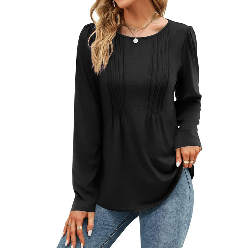Plain-colored Long-sleeve Crew-neck Top — foto 5