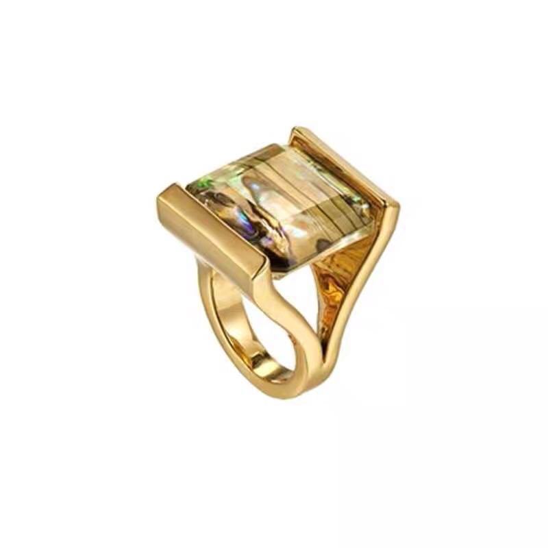 Personality Geometric Trend Square Ring