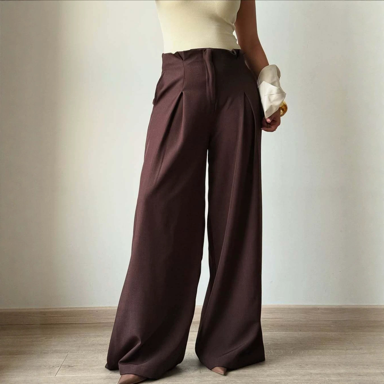 Womens Casual Draping Bottoming Trousers