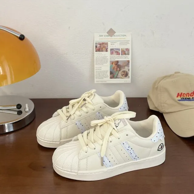 Cream Color Retro Japanese Student Versatile Shell Toe Sports Skateboard Shoes Beige - Shop at LoveMi