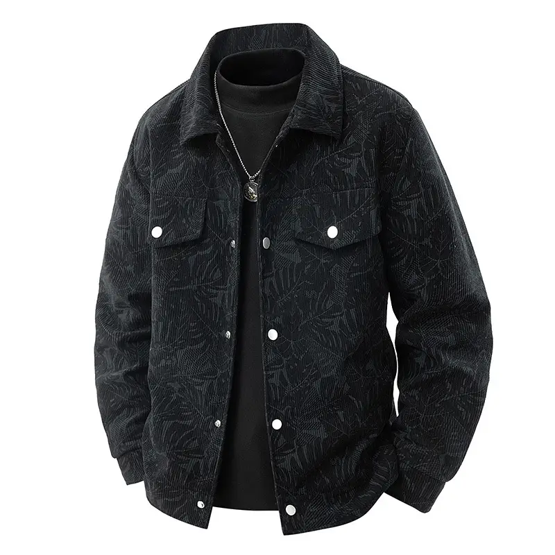 Corduroy Jacket Slim-fit Spring And Autumn Lapel Young And Middle-aged Casual Jacket For Men