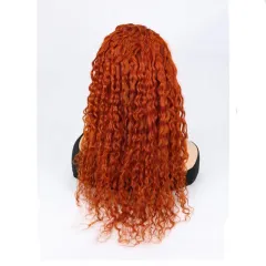 Simple And Casual Water Wave Orange Wig - 18Inch - View 1