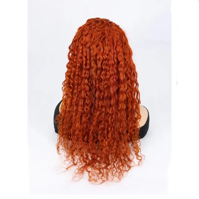 Simple And Casual Water Wave Orange Wig 18Inch - Shop at LoveMi