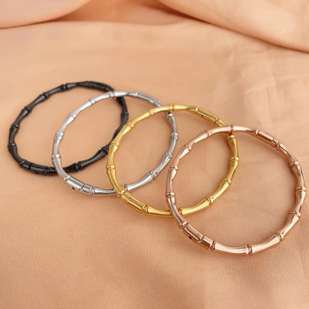 Minority All-match Titanium Steel Closed Bamboo Bracelet