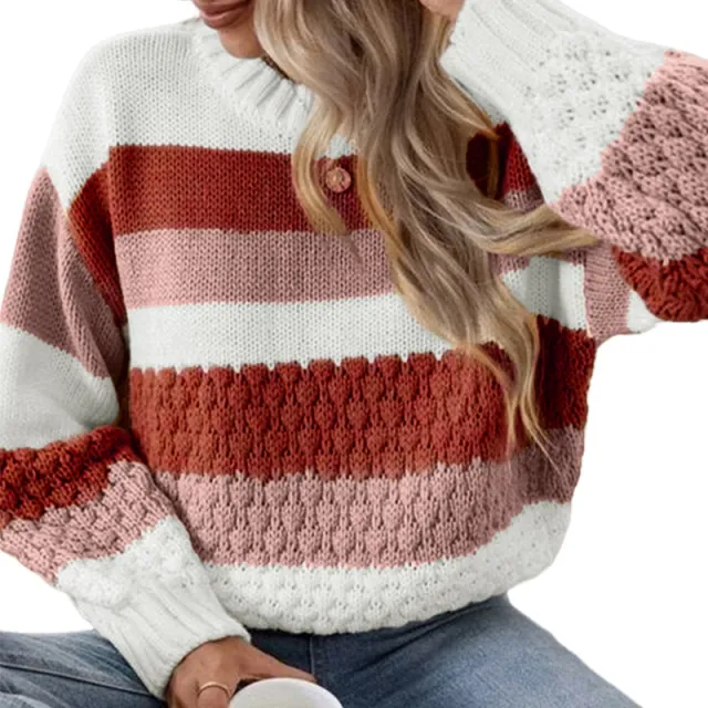 Striped Texture Pullover Women's Autumn P319 - Shop at LoveMi