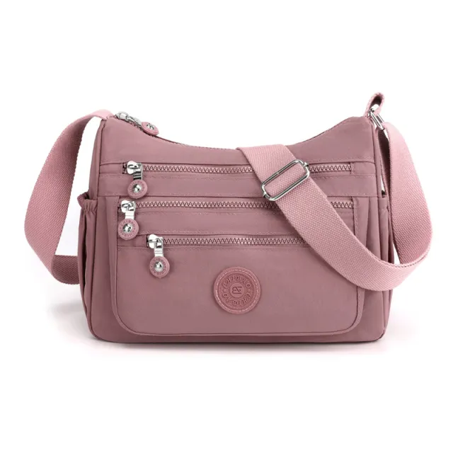 Simple Solid Color Nylon Crossbody Cloth Bag Pink - Shop at LoveMi