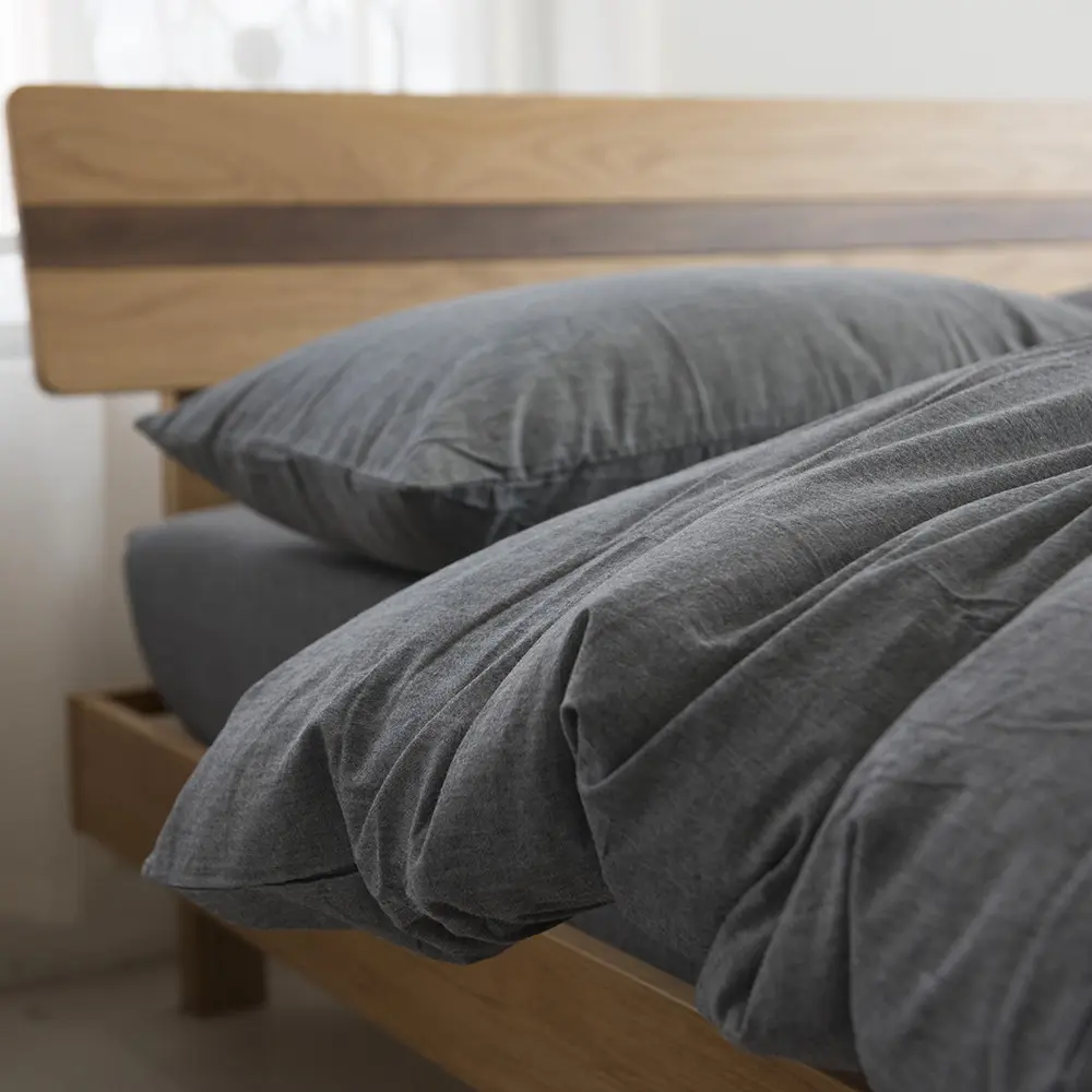 Japanese Solid-color Simple Dormitory Yarn-dyed Washed Cotton