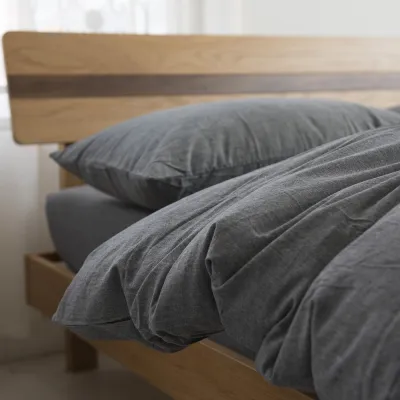 Japanese Solid-color Simple Dormitory Yarn-dyed Washed Cotton Four-piece Set
