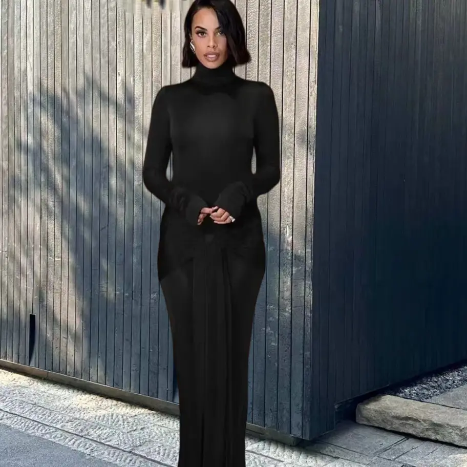 High Collar Solid Color European And American